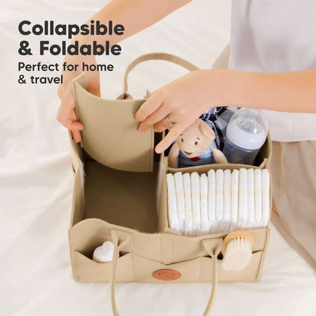 Original Baby Diaper Caddy Organizer for Nursery, Light Mocha - Carriers - 5