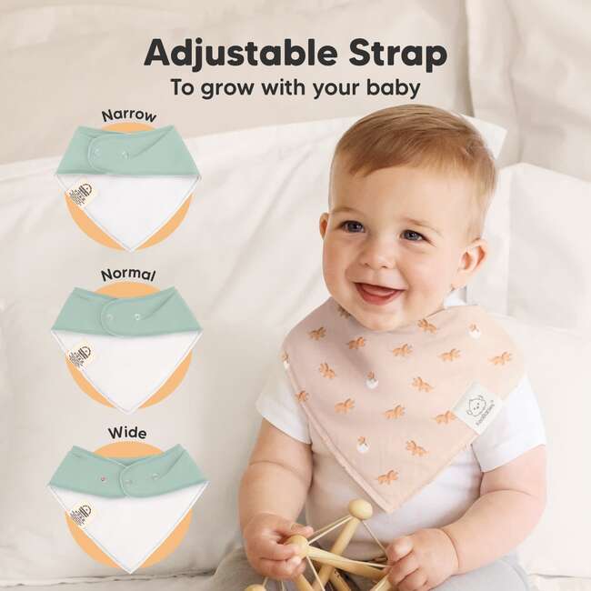 8-Pack Organic Baby Bandana Drool Bibs for Boys and Girls, Roarsome - Bibs - 3