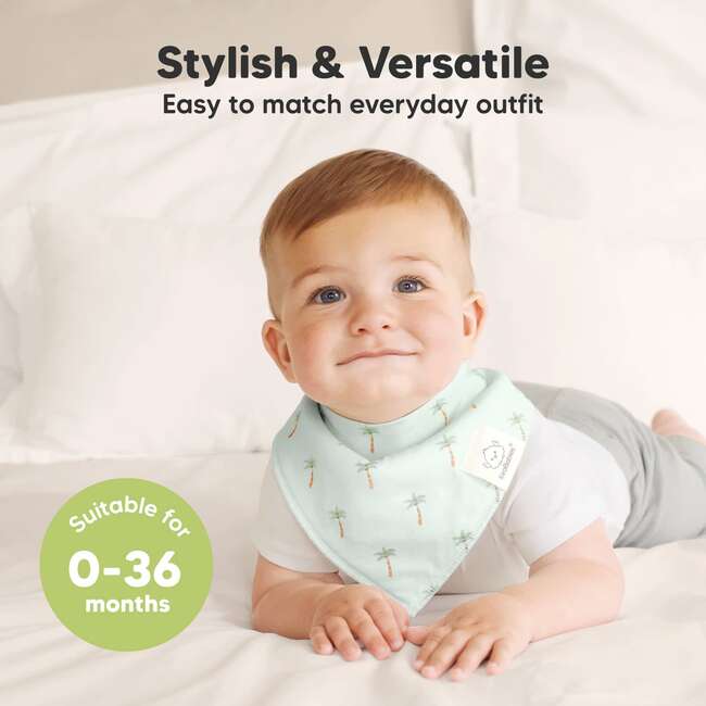 8-Pack Organic Baby Bandana Drool Bibs for Boys and Girls, Roarsome - Bibs - 4
