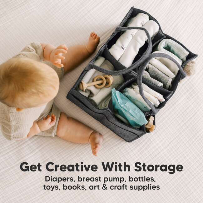 Original Baby Diaper Caddy Organizer for Nursery, Mystic Gray - Carriers - 7