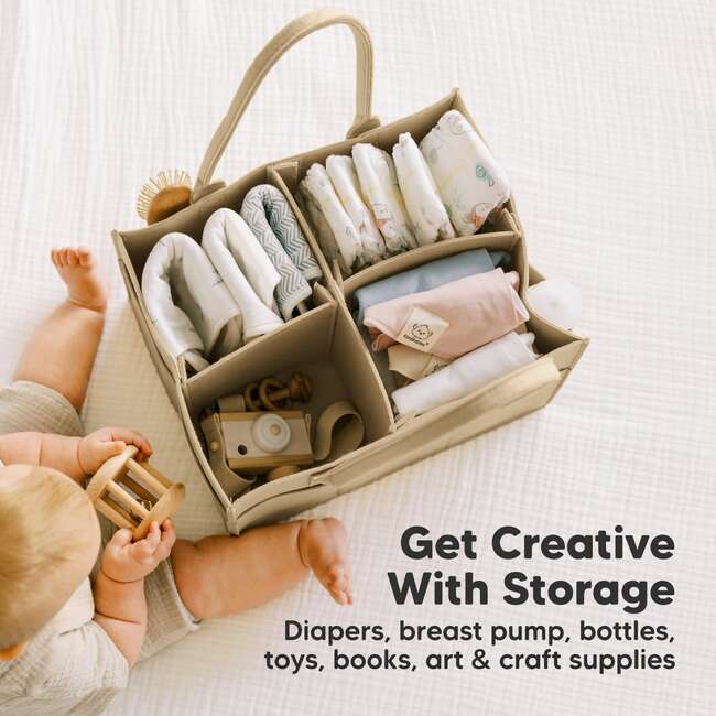 Original Baby Diaper Caddy Organizer for Nursery, Light Mocha - Carriers - 7
