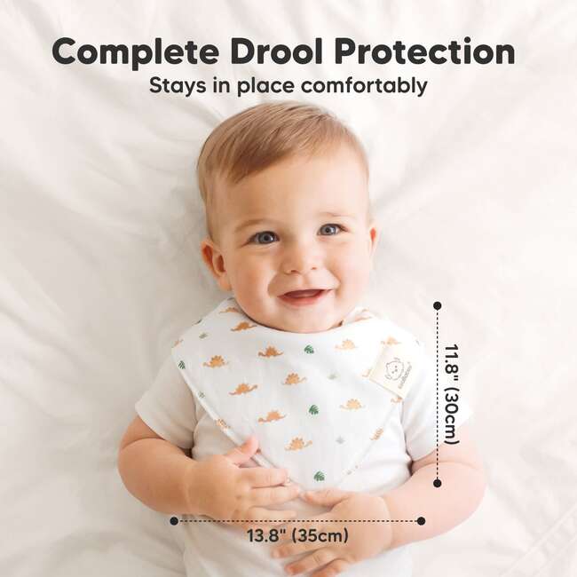 8-Pack Organic Baby Bandana Drool Bibs for Boys and Girls, Roarsome - Bibs - 5