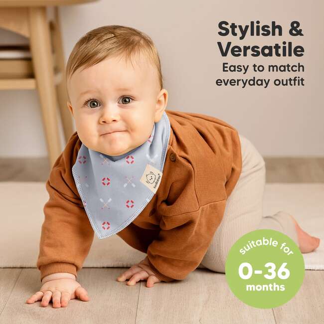 8-Pack Organic Baby Bandana Drool Bibs for Boys and Girls, Seaside - Bibs - 4