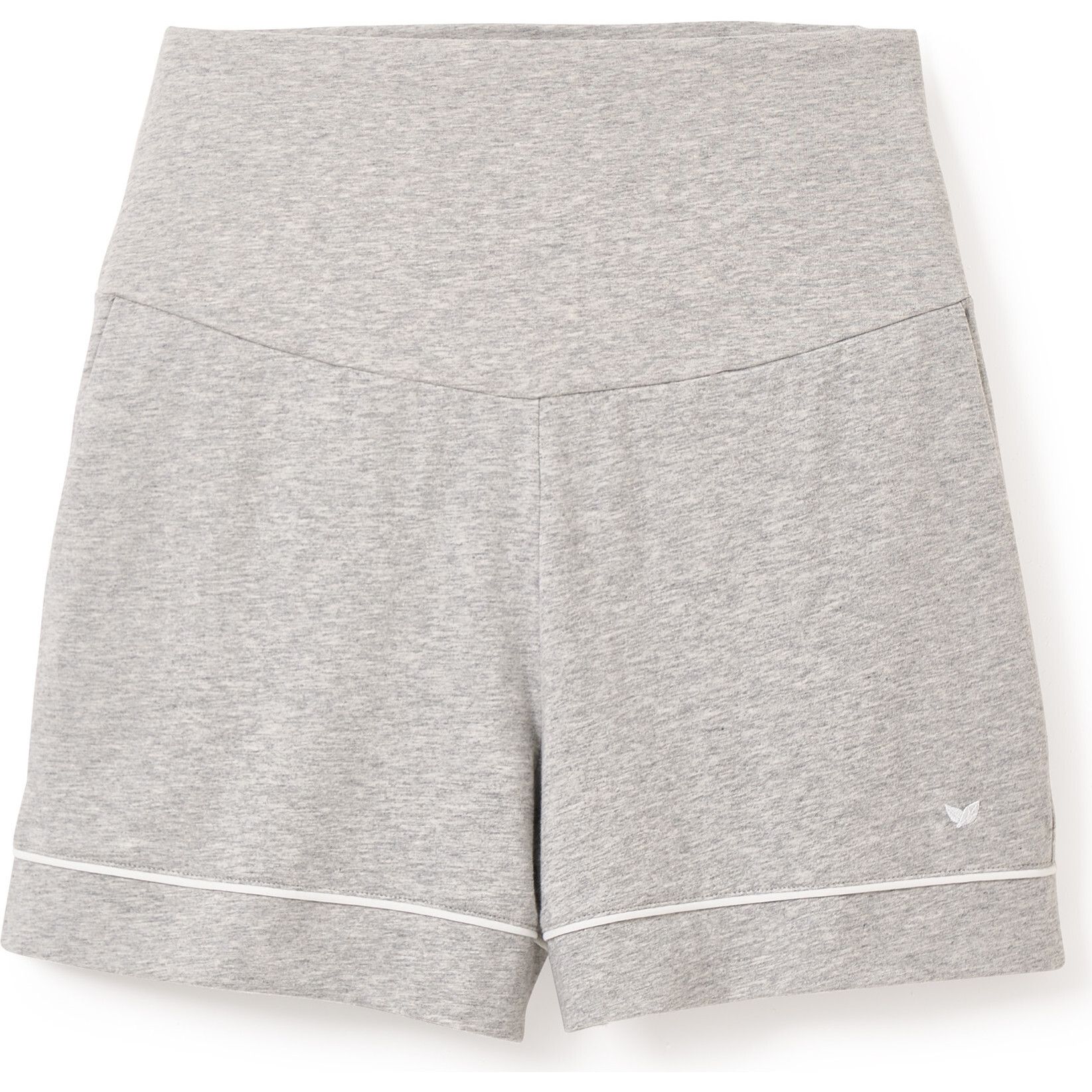 Pima Cotton Maternity Shorts, Heather Grey - Shorts - 1