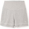 Pima Cotton Maternity Shorts, Heather Grey - Shorts - 1 - thumbnail