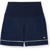 Pima Cotton Maternity Shorts, Navy - Shorts - 1 - thumbnail