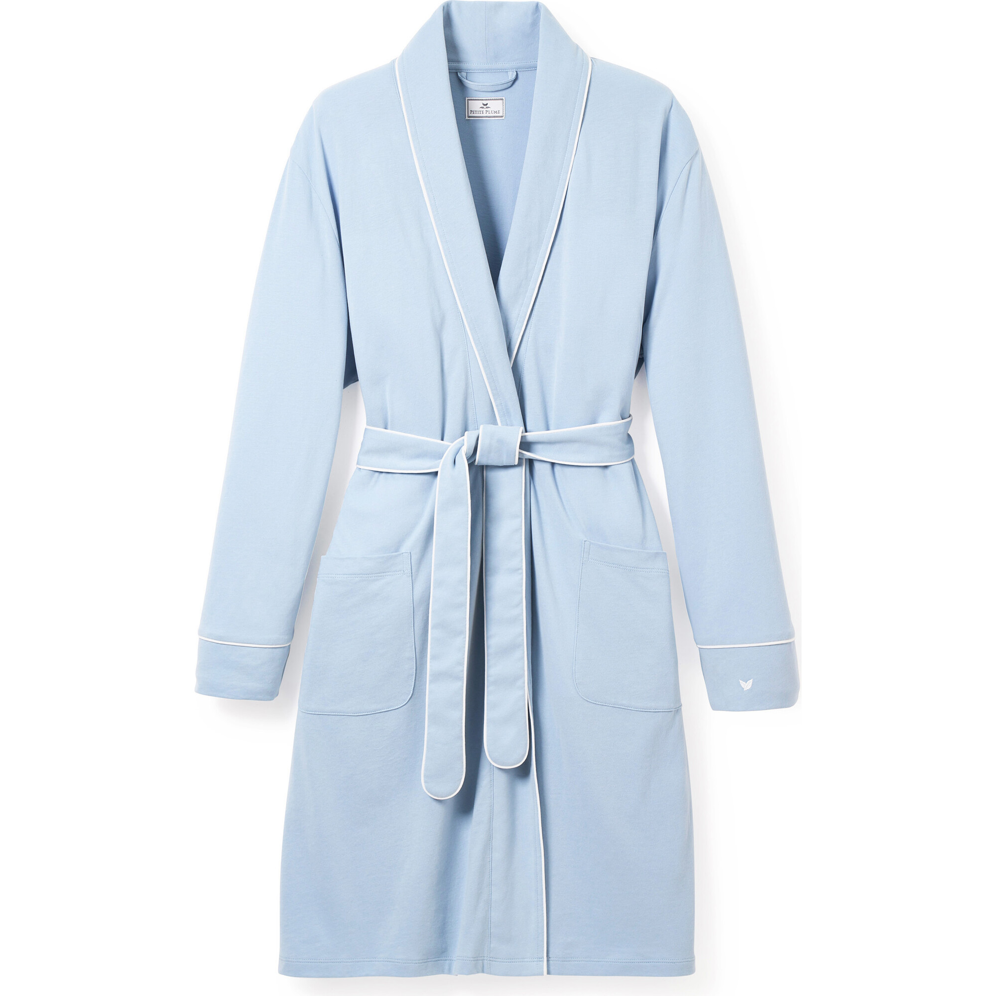 Pima Cotton Maternity Robe, Periwinkle - Robes - 1