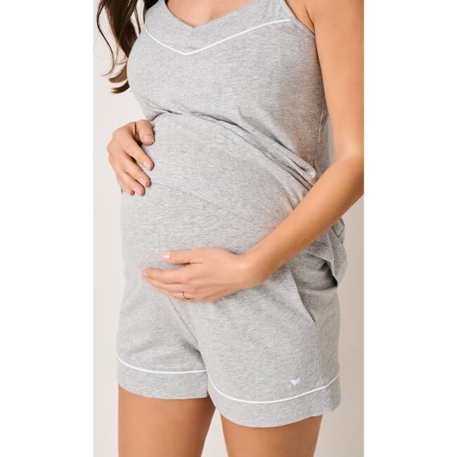 Pima Cotton Maternity Shorts, Heather Grey - Shorts - 2