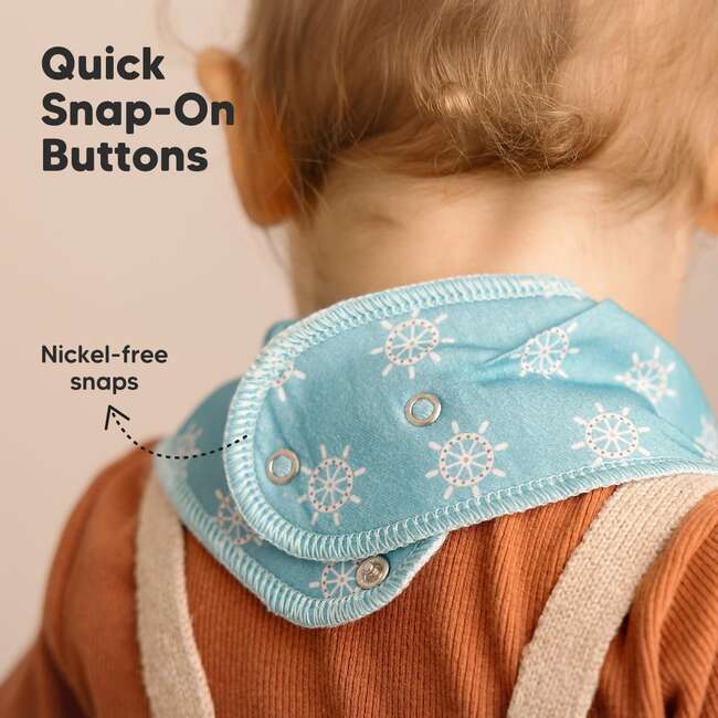 8-Pack Organic Baby Bandana Drool Bibs for Boys and Girls, Seaside - Bibs - 8