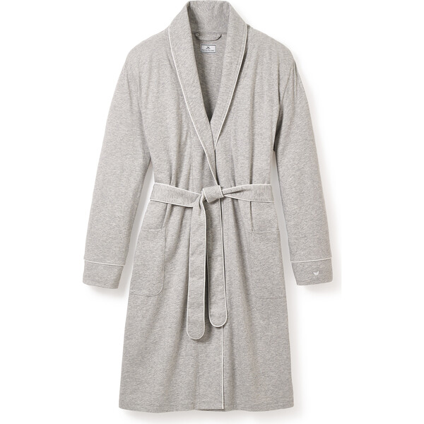 Petite Plume Women's Pima Maternity Robe in Light Heather Grey Xs
