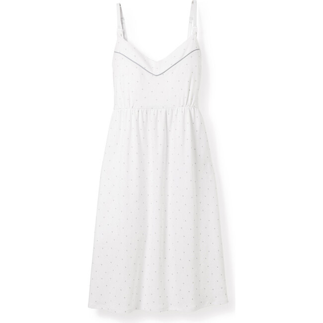 Pima Cotton Maternity Nightgown, Grey Stars