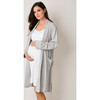 Pima Cotton Maternity Robe, Heather Grey - Robes - 2