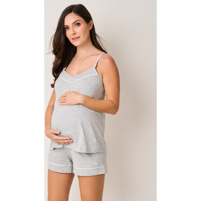 Pima Cotton Maternity Camisole, Heather Grey - Tank Tops - 2