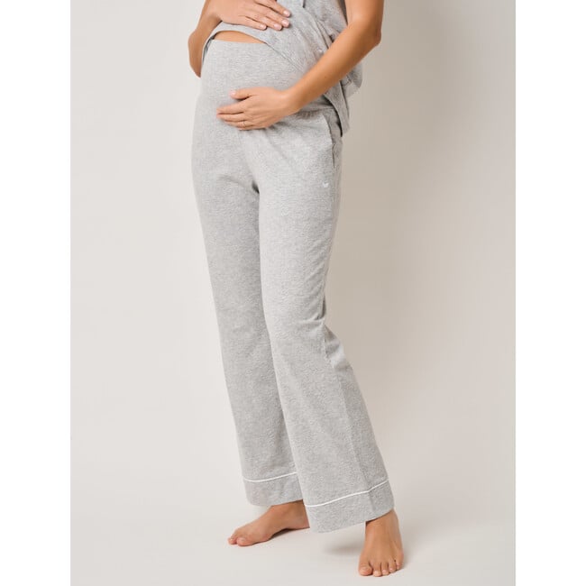 Pima Cotton Maternity Pants, Heather Grey - Pants - 2