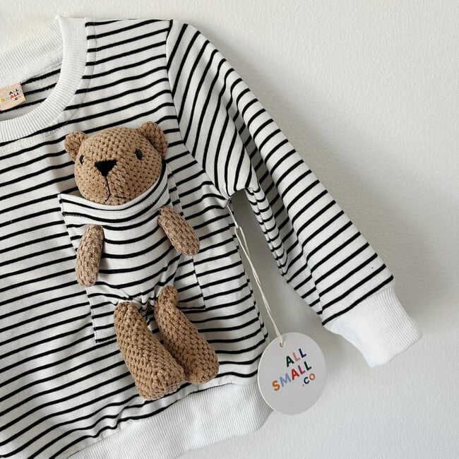 Teddy Bear Sweatsuit, Stripes - Mixed Apparel Set - 3