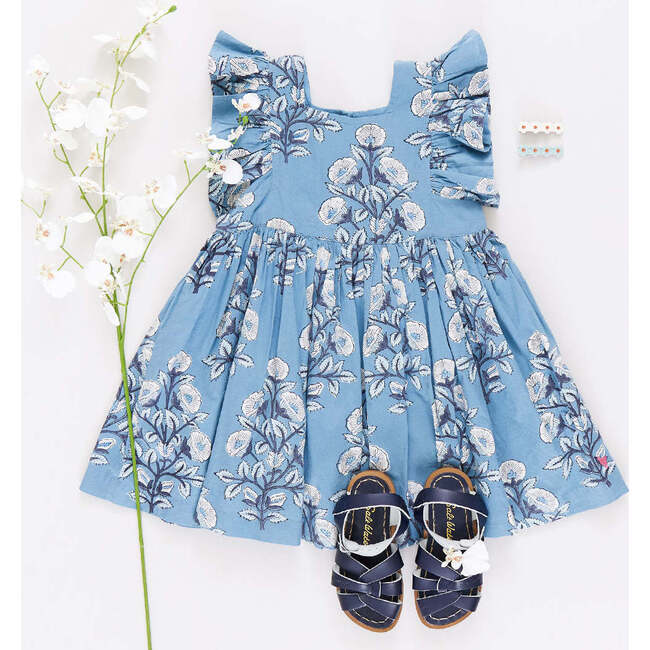 Girls Elsie Dress - Blue Bouquet Floral - Dresses - 6