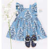 Girls Elsie Dress - Blue Bouquet Floral - Dresses - 6