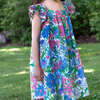 Girls Square Neck Dress, Spring Floral - Dresses - 4