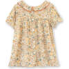 Toddler Dress with Lace Trim, Orange and Blue Floral - Dresses - 6