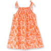 Girls Smocked Strap Dress, Ditsy Orange Floral - Dresses - 1 - thumbnail