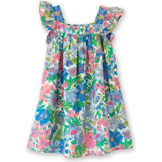 Girls Square Neck Dress, Spring Floral - Dresses - 7