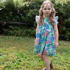 Girls Flutter Sleeves Hannah Dress, Spring Floral - Dresses - 5