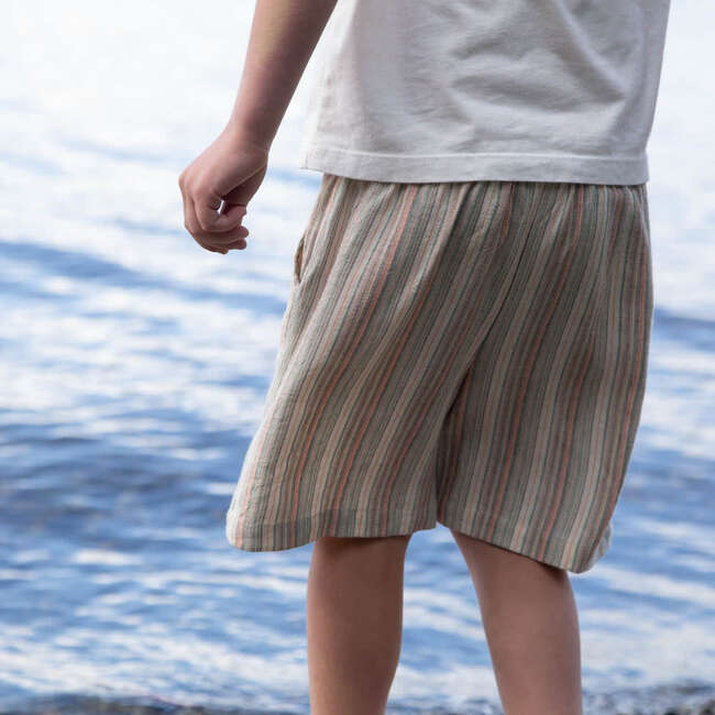 Everyday Boys Shorts, Mint Green Stripe - Shorts - 3