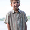 Boys Collar Shirt, Mint Green Stripe - Shirts - 4