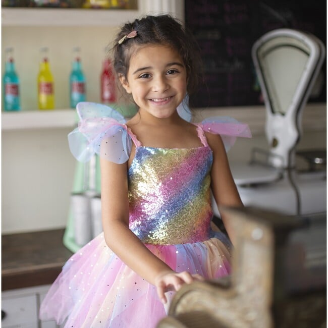 Rainbow Fairy Dress & Wings, Multi, Size 7-8 - Costumes - 2