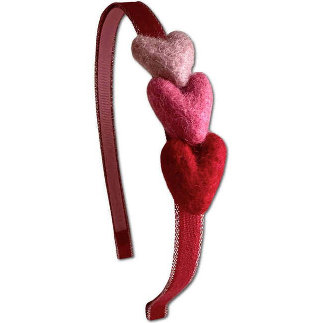Hearts Headband, Red
