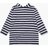 Towelling Hoody, Navy Stripe - Cover-Ups - 1 - thumbnail