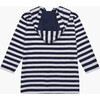 Towelling Hoody, Navy Stripe - Cover-Ups - 2