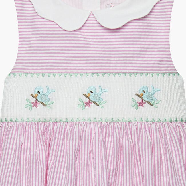 Tweetie Bird Smocked Dress, Pink Stripe - Dresses - 3