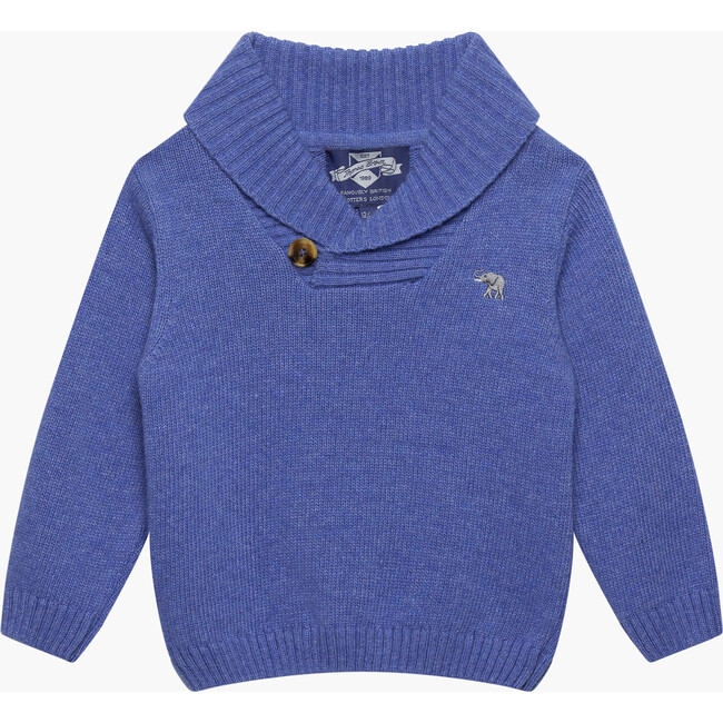 Little Freddie Shawl Collar Sweater, Sky Blue