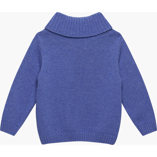 Little Freddie Shawl Collar Sweater, Sky Blue - Sweaters - 2