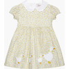 Little Floral Petal Collar Duck Dress, Yellow Mini Floral - Dresses - 1 - thumbnail