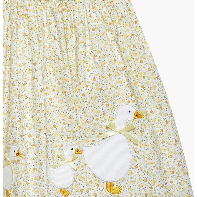 Little Floral Petal Collar Duck Dress, Yellow Mini Floral - Dresses - 3