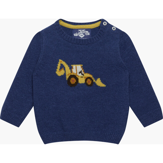 Little Digby Digger Sweater, Denim Blue Marl