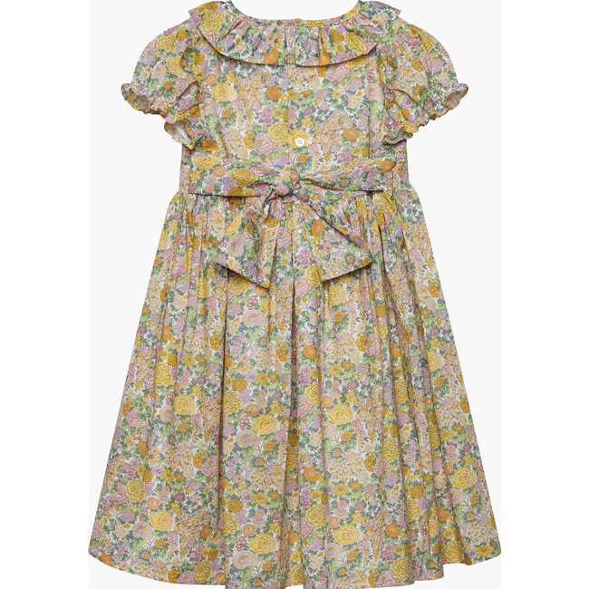 Liberty Print Elysian Day Smocked Dress, Lemon Elysian Day - Dresses - 2