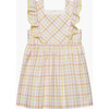 Greta Ric Rac Gingham Dress, Pink And Lemon Check - Dresses - 1 - thumbnail