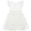 Estella Floral Embellished Flower Girl & Occasion Dress, White - Dresses - 1 - thumbnail