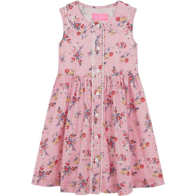 Mary Floral Print Girls Dress, Pink