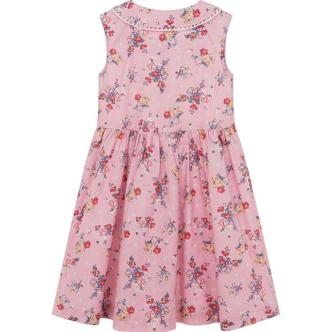 Mary Floral Print Girls Dress, Pink - Dresses - 2