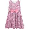 Isobel Love Heart Floral Print Girls Party Dress, Pink - Dresses - 1 - thumbnail