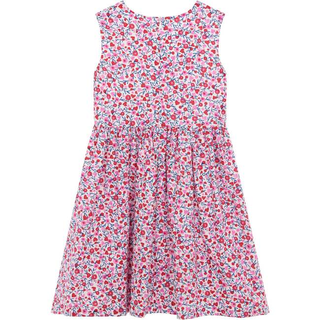 Isobel Love Heart Floral Print Girls Party Dress, Pink - Dresses - 2