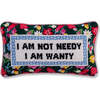 Not Needy Needlepoint Pillow - Decorative Pillows - 1 - thumbnail