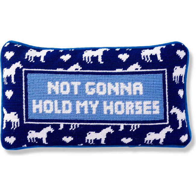 Hold My Horses Needlepoint Pillow