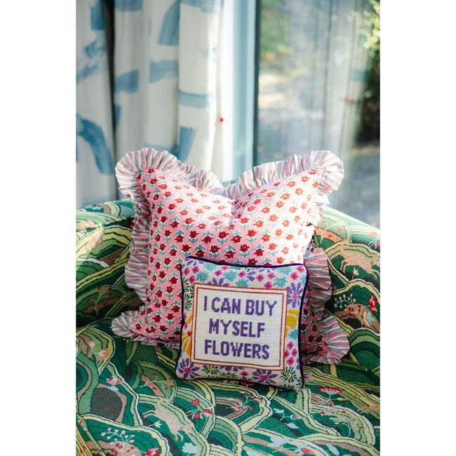 Flowers Needlepoint Pillow - Decorative Pillows - 2