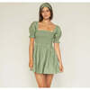 Women's Marcela Pocket Baby-Doll Dress, Sage Green - Dresses - 2