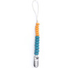 Ocean Duo Beaded Silicon Pacifier Clip, Blue & Yellow - Pacifiers - 1 - thumbnail